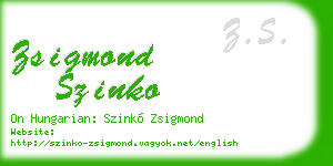 zsigmond szinko business card